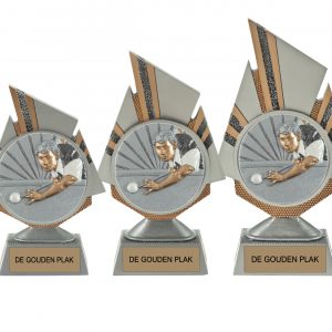 Standaard met biljart afbeelding.